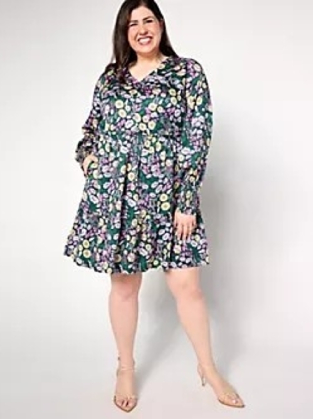 NWOT | AnyBody QVC Floral Print Knee Length Dress | 1X